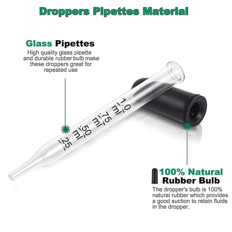 1ml Glass Graduated Dropper Measuring Pipette Essential Oil Dropper 2