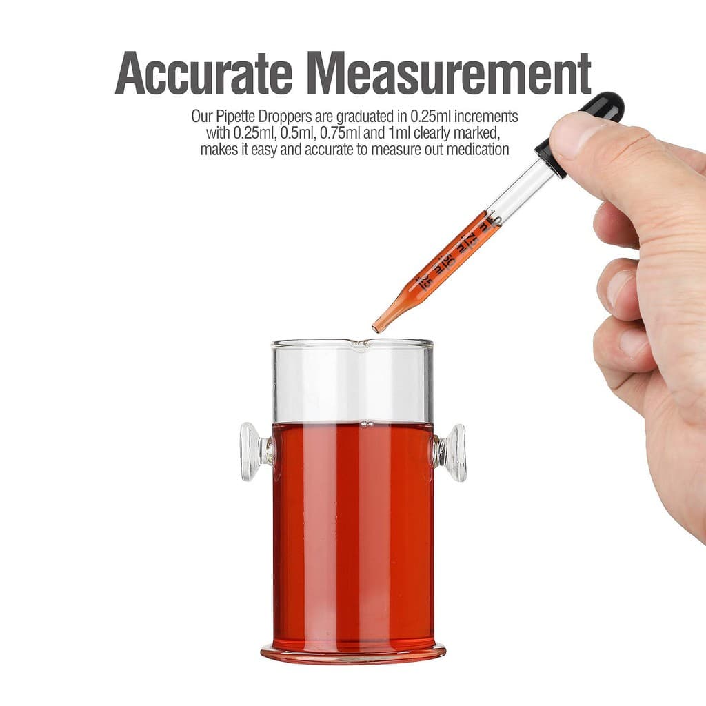 1ml Glass Graduated Dropper Measuring Pipette Essential Oil Dropper 5