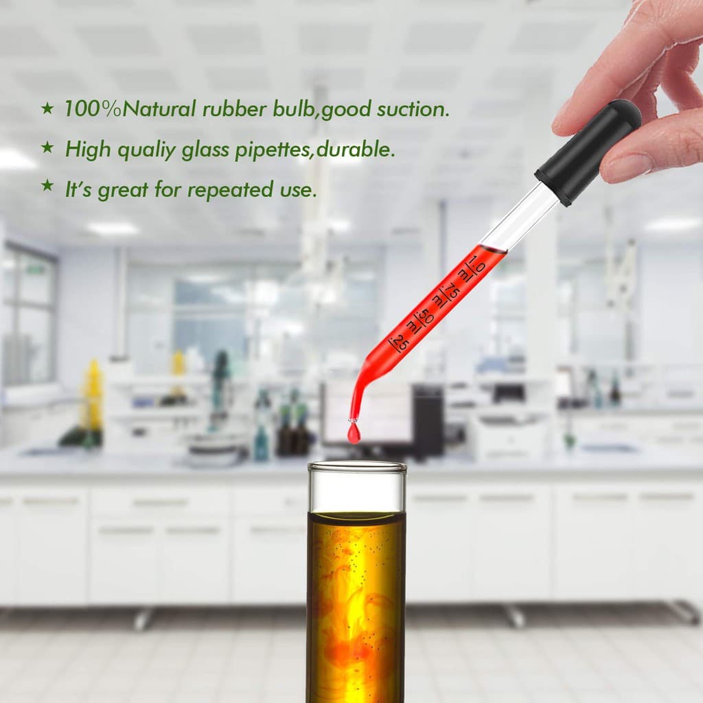 1ml Glass Graduated Dropper Measuring Pipette Essential Oil Dropper 6