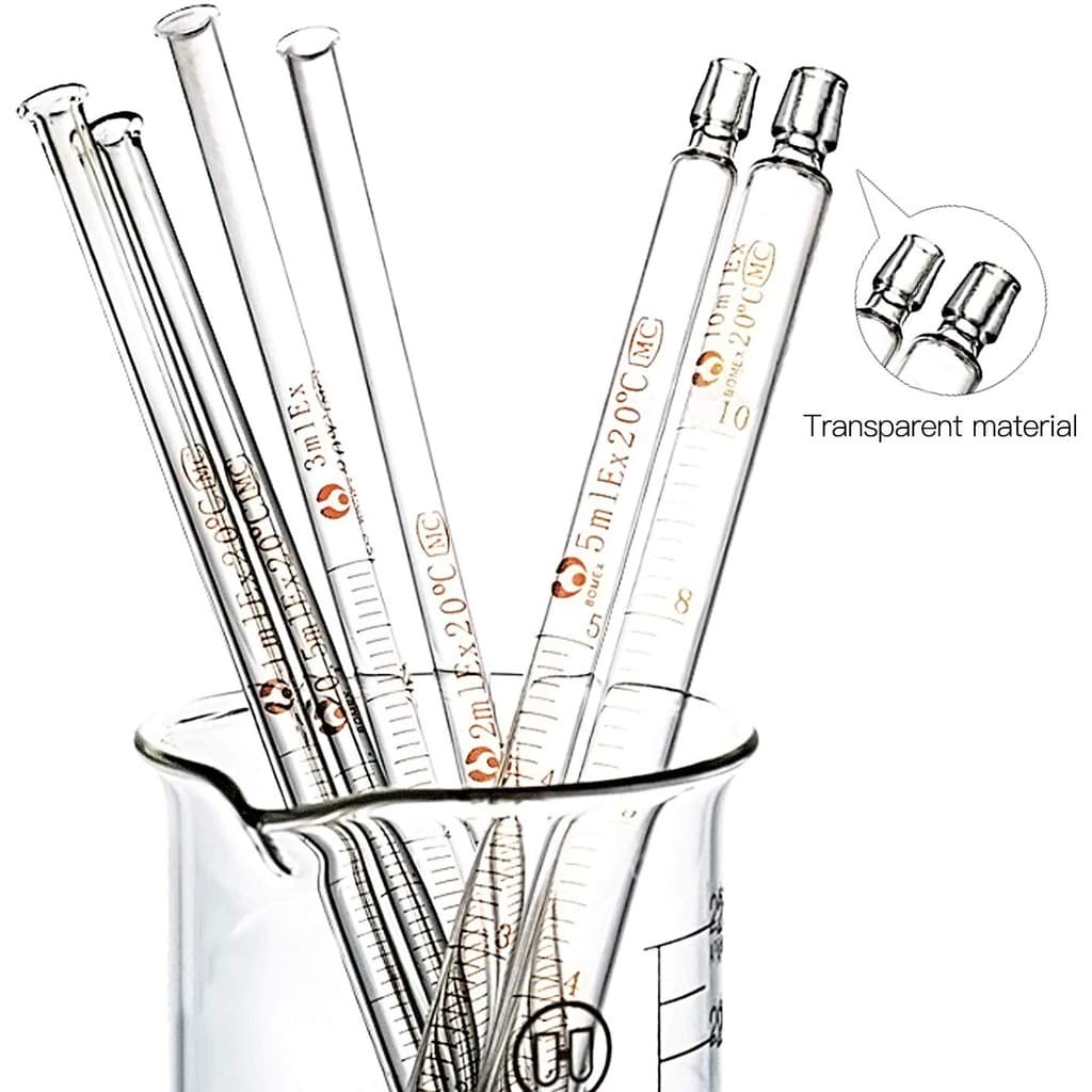 Glass Pipette Measuring Graduated Dropper with Rubber Caps 7