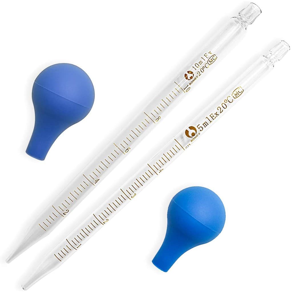 Glass Pipette Measuring Graduated Dropper with Rubber Caps 3