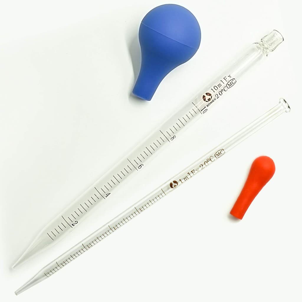 Glass Pipette Measuring Graduated Dropper with Rubber Caps 6