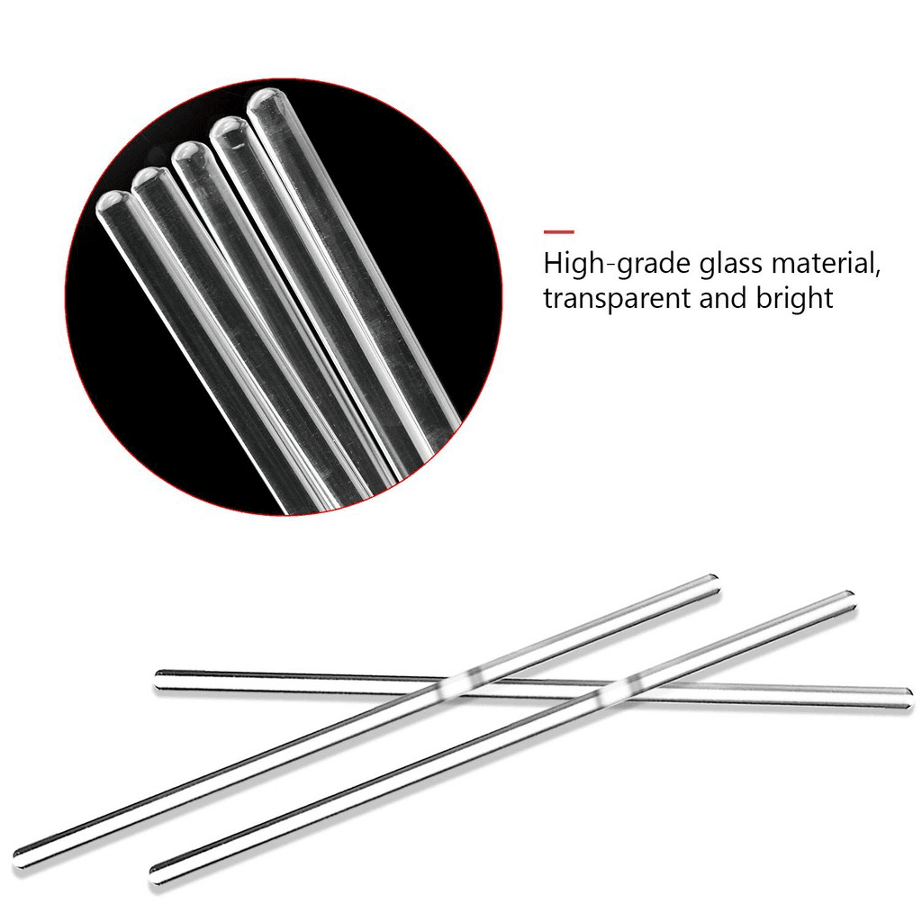 10pcs Glass Stirring Rod 20/30cm Length Science Stick with Both Ends Round 4