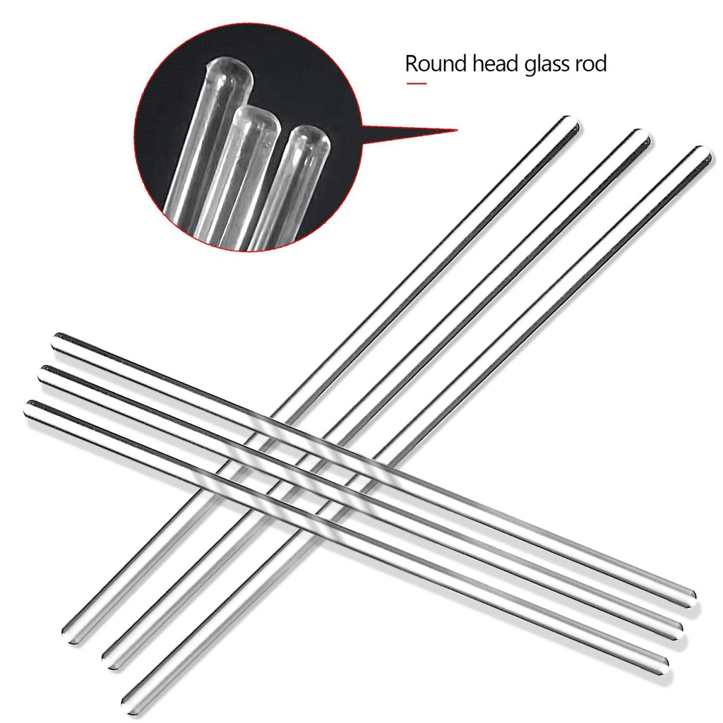 10pcs Glass Stirring Rod 20/30cm Length Science Stick with Both Ends Round 3