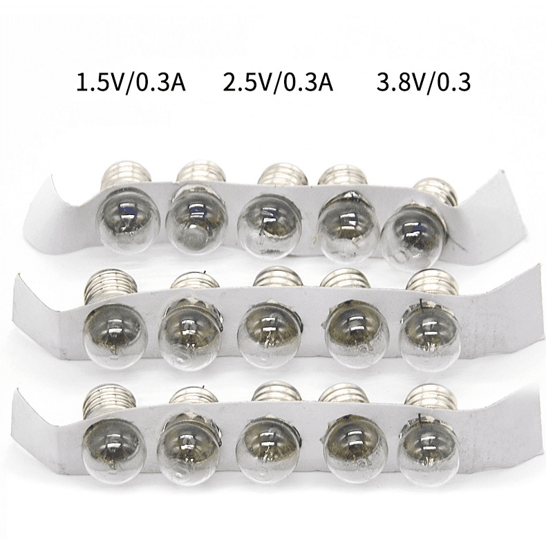 E10 Physical Electrical Experiment Miniature Screw Base Light Bulb Lamp (50pcs) 6