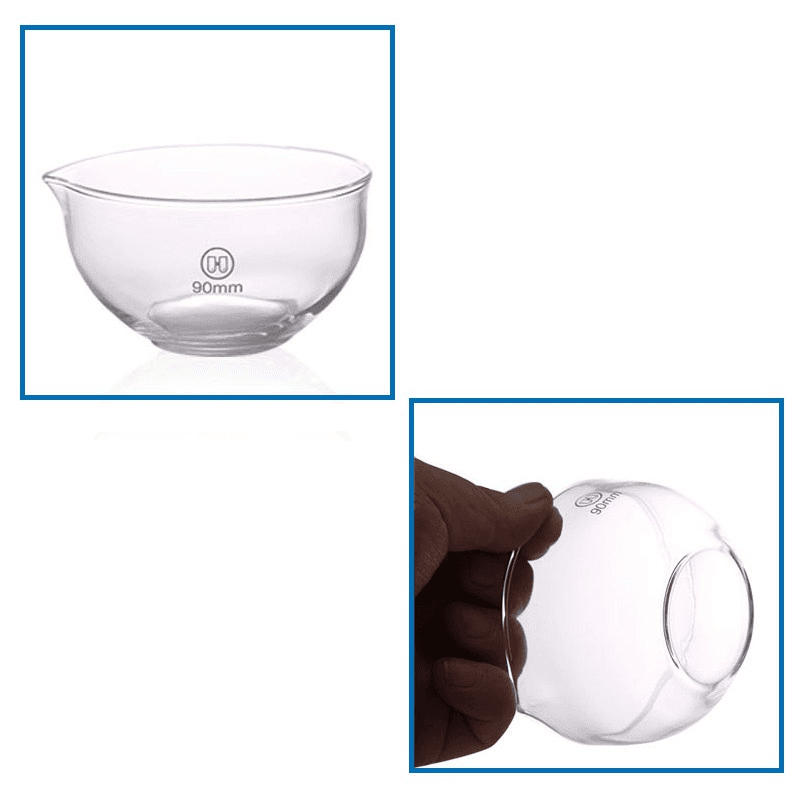 Borosilicate Glass Evaporating Dish with Mouth Flat & Round Bottom 6