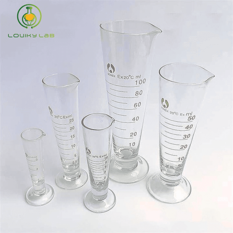 Glass Conical Measuring Cup Borosilicate Lab Triangular Graduated Cup