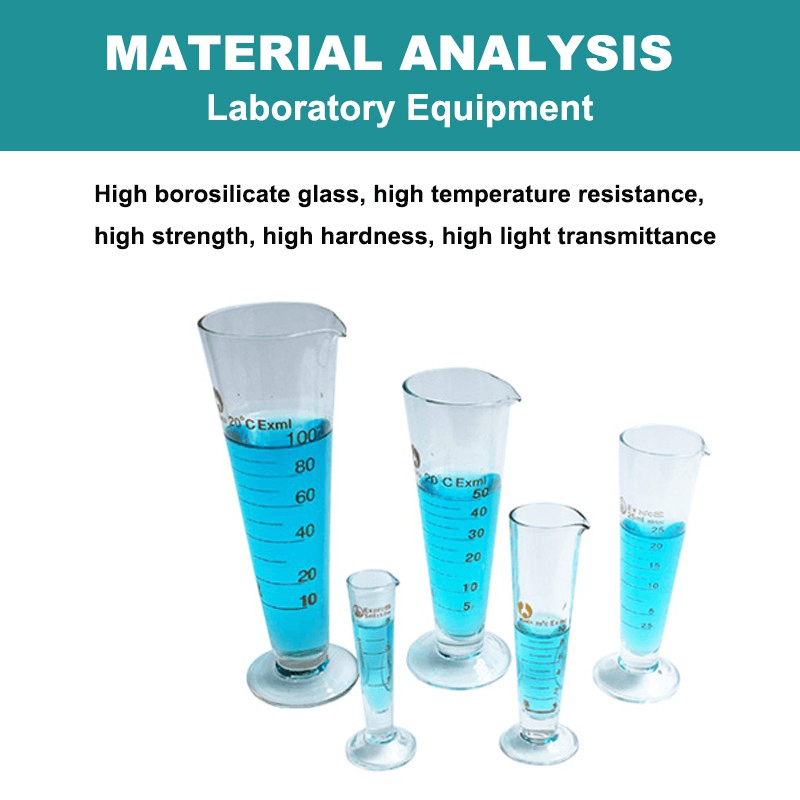 Glass Conical Measuring Cup Borosilicate Lab Triangular Graduated Cup 4