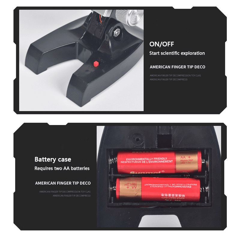 1200X/400X/100X Early Educational Science Microscope Kit for Biology Lab 7