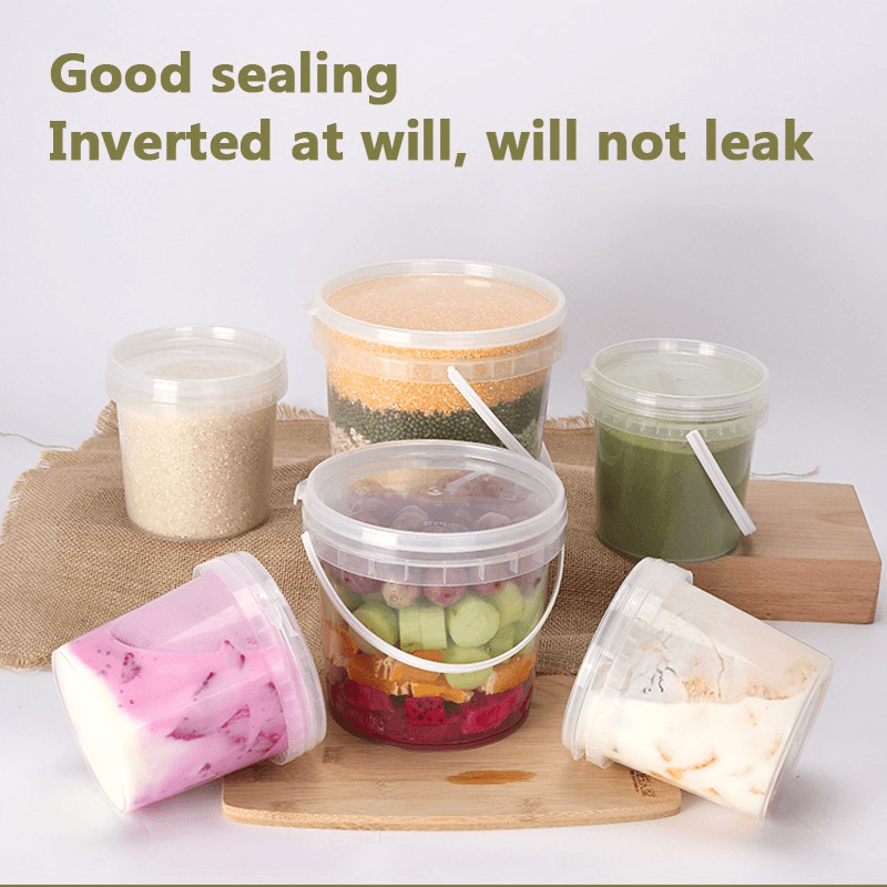 1L 2L 3L 5L Plastic Bucket with lid Food Grade PP Round Bucket with Handle Storage Bucket Paint Bucket for Home 7