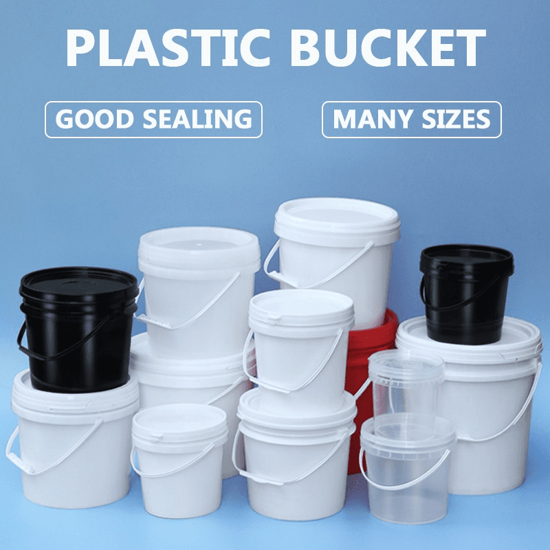 1L 2L 3L 5L Plastic Bucket with lid Food Grade PP Round Bucket with Handle Storage Bucket Paint Bucket for Home 2