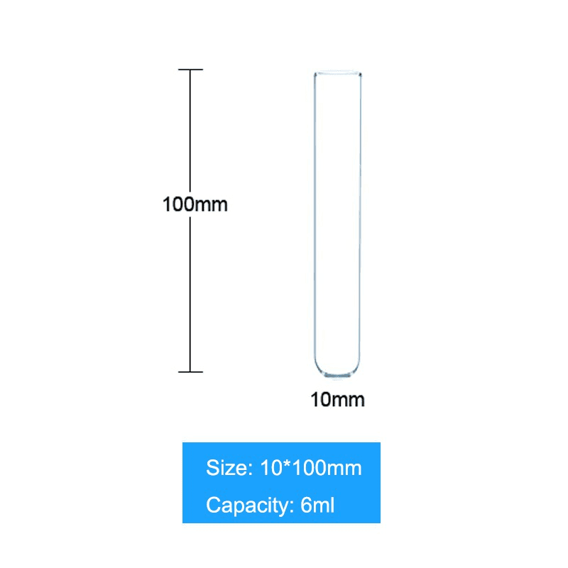 10pcs 75/100/150/200mm Glass Test Tube Set Borolisicate Scientific Tube for Laboratory (Pack of 10) 5