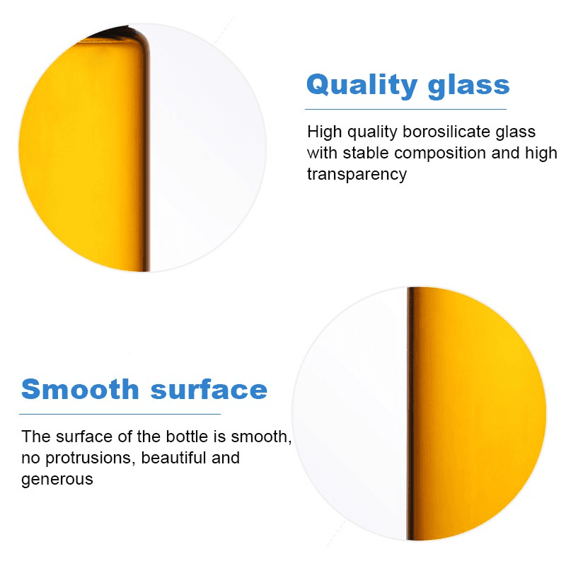 10Pcs 5-60ml Lab Glass Screw Vials Bottles Small Sample Vial Essential Oil Bottle with Screw Cap for Laboratory Home 5