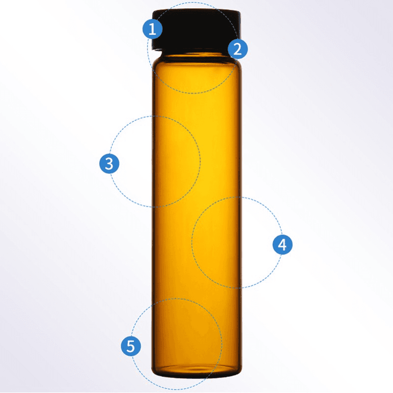 10Pcs 5-60ml Lab Glass Screw Vials Bottles Small Sample Vial Essential Oil Bottle with Screw Cap for Laboratory Home 3