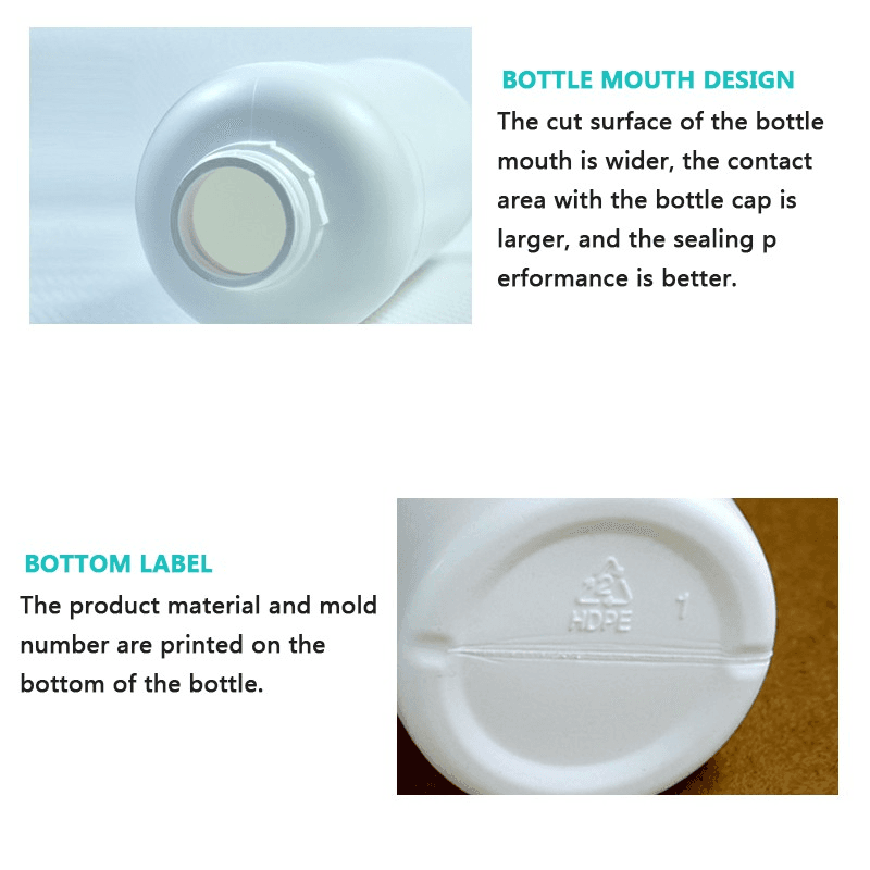 250ml HDPE Bottle with Lid White/Translucent Empty Plastic Bottle Thicken Reagent Bottle Food Grade Liquid Dispensing Bottle 4