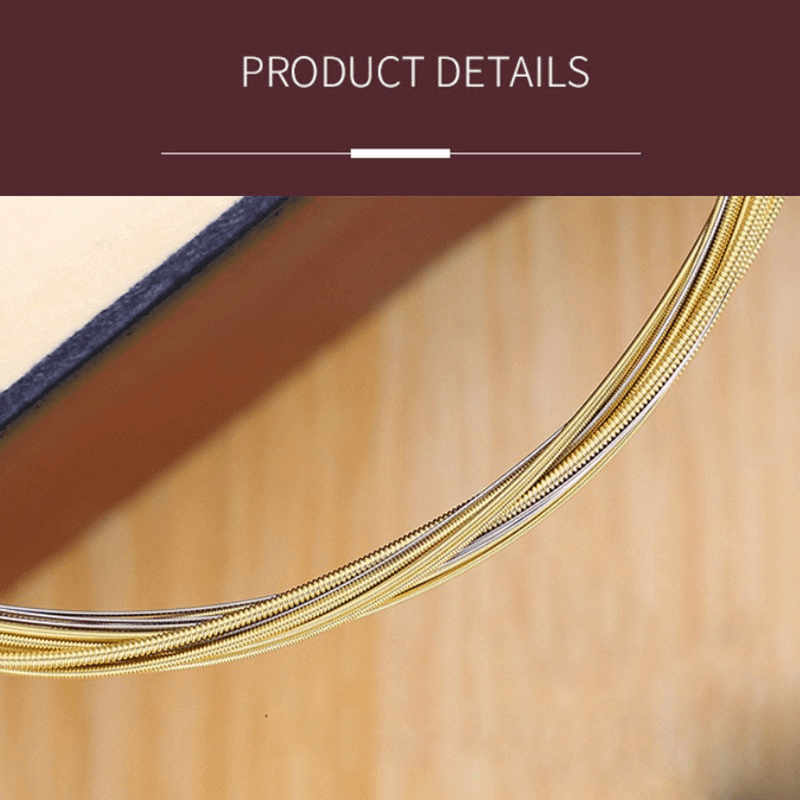 6Pcs Steel Strings Replacement Guitar Strings for Acoustic Classic Guitar Color Red Gold 2