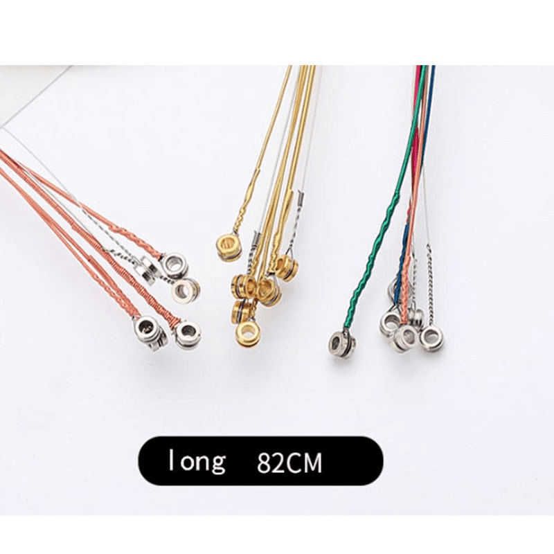 6Pcs Steel Strings Replacement Guitar Strings for Acoustic Classic Guitar Color Red Gold 6