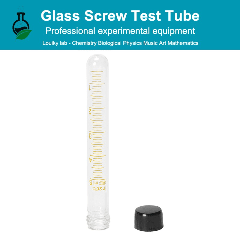 3Pcs 10/20/25/50ml Screw Glass Test Tube Round Bottom Graduated Centrifuge Tube with Plastic Cap for Laboratory 4
