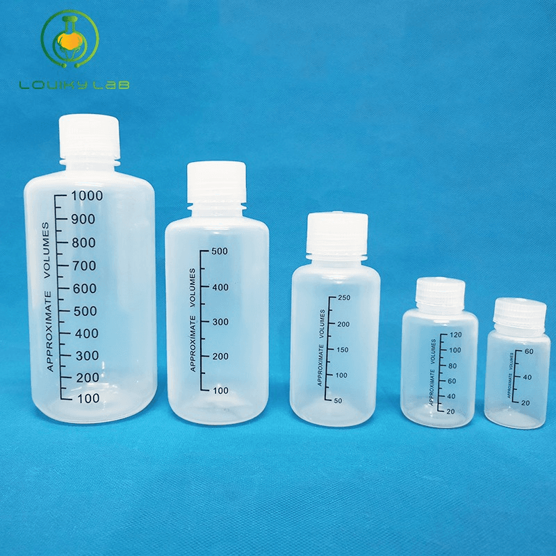Clear Plastic Reagent Bottle 60/120/250/500/1000ml Lab Sample Bottle Graduated Bottle Graduated Bottle