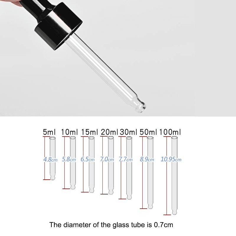 5-100ml Amber Essential Oil Bottle Glass Dropper Bottle Liquid Pipette Empty Bottle 5
