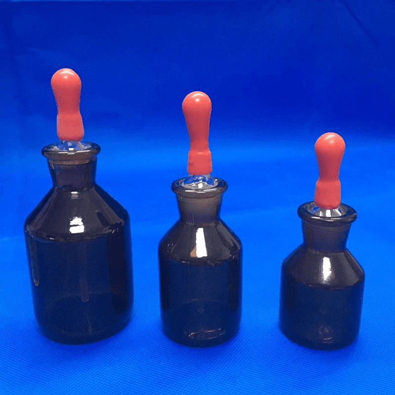 30/60/125ml Glass Dropper Pipette Bottle Transparent & Amber Lab Dropping Bottle with Red Rubber Cap for Laboratory 4