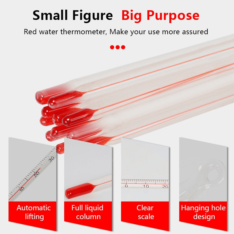 30cm Red Water Glass Rod Thermometer 0 - 100℃ Glass thermometer for Laboratory Home 3
