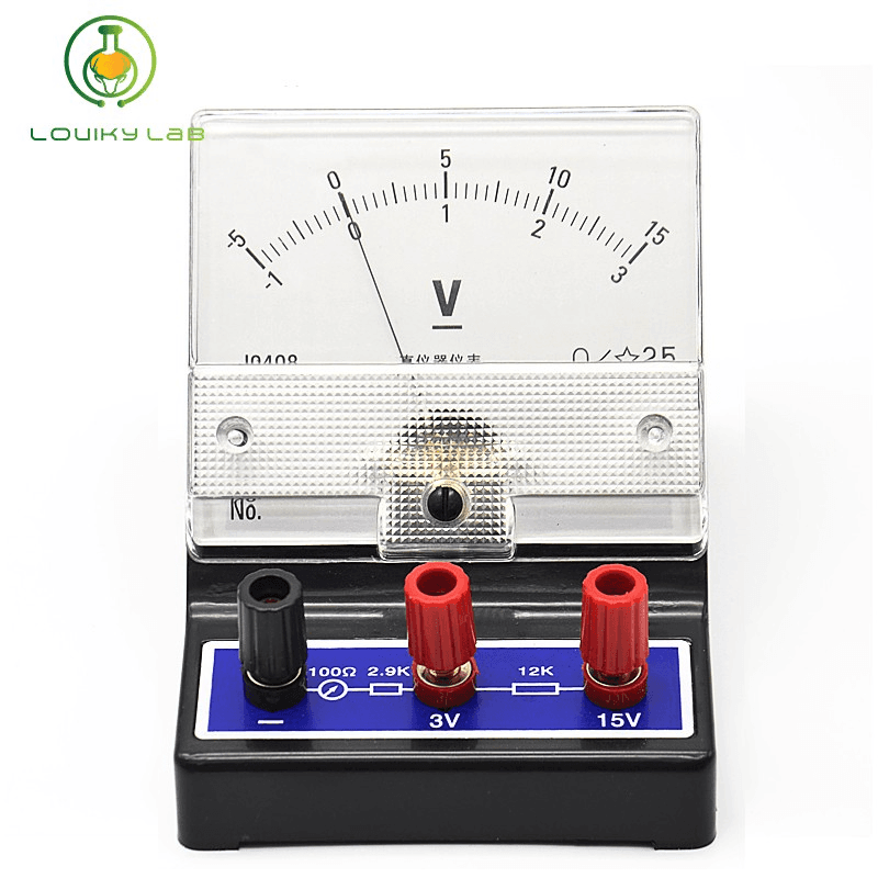 J0408 Pointer DC Voltmeter 3V/15V Physical Electricity Experiment Voltmeter for School Laboratory
