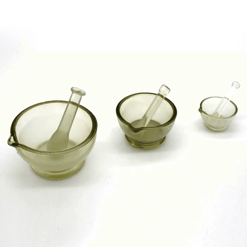 60 - 150mm Glass Mortar with Pestle Lab Chemical Supplies Thick Glass Grinder for Laboratory Kitchen 2