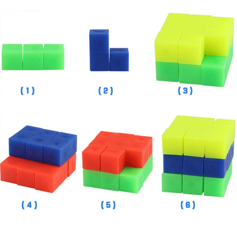 10Pcs 1cm Cube Small Colorful Building Block Math Geometry Primary School Math Teaching Aids 6