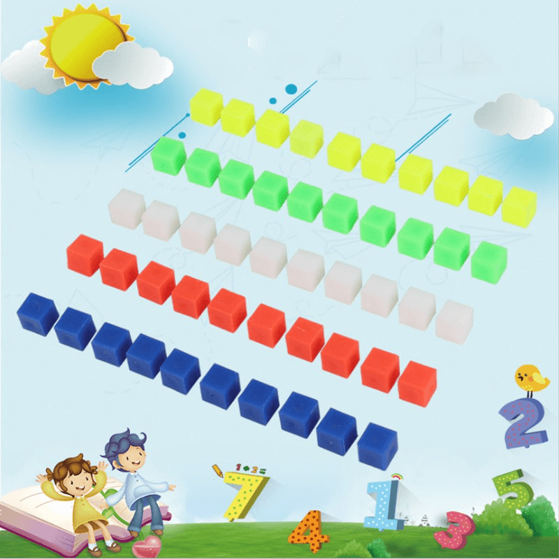 10Pcs 1cm Cube Small Colorful Building Block Math Geometry Primary School Math Teaching Aids 7