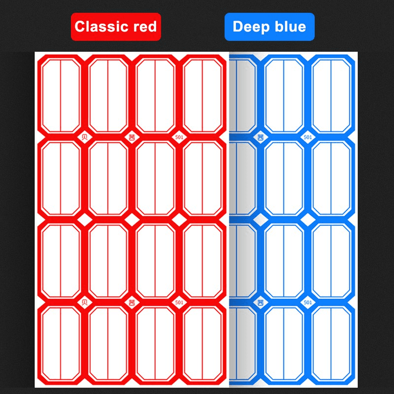 3200Pcs Self-adhesive labels Stickers 50 Sheets Red/Blue Handwritten Stickers for Home School Laboratory 4