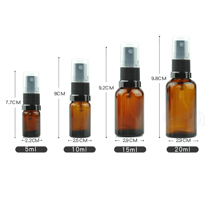 5-100ml Glass Spray Bottle Empty Water Sprayer Refillable Fine Mist Container for Water Toner Perfume 5