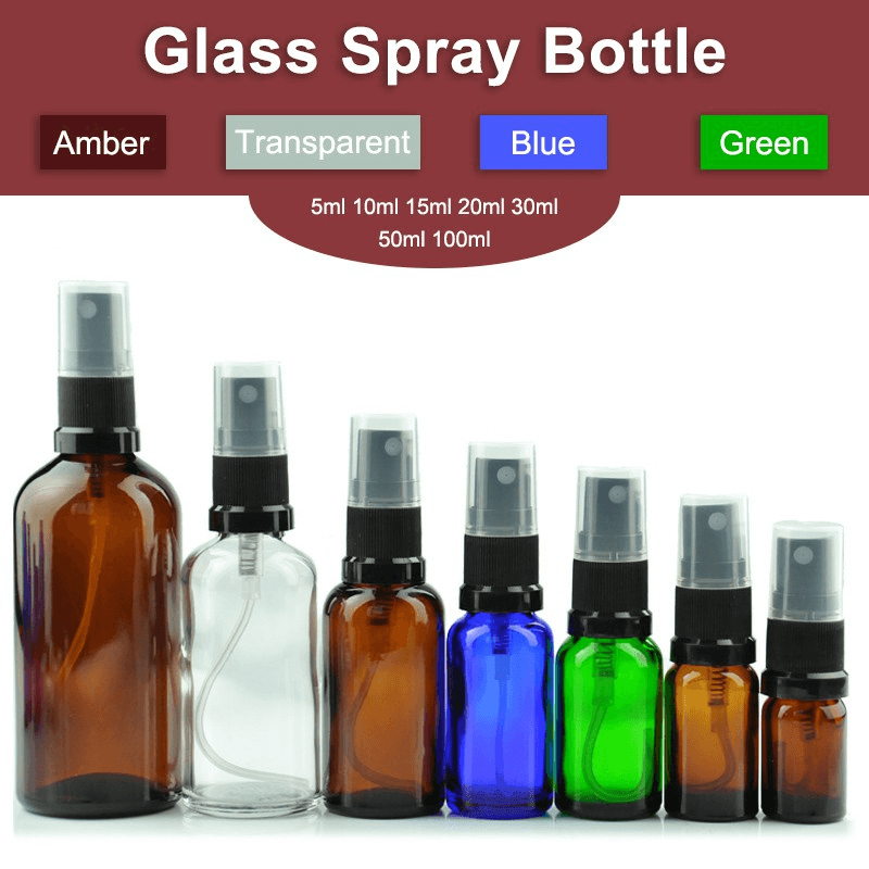 5-100ml Glass Spray Bottle Empty Water Sprayer Refillable Fine Mist Container for Water Toner Perfume 2