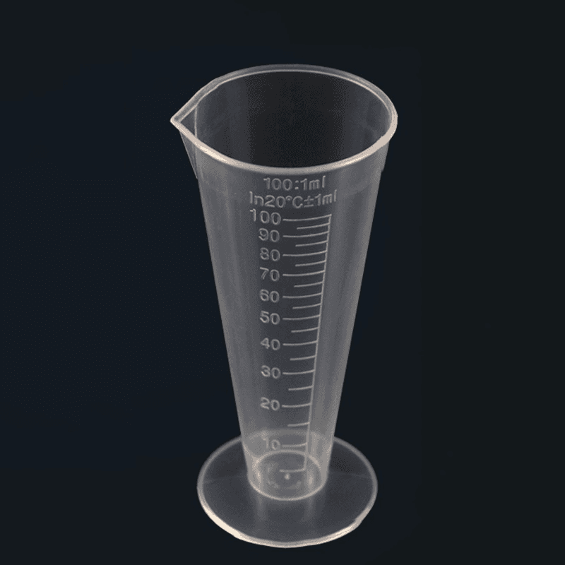 100ml Triangle Measuring Cup Lab Plastic Conical Graduated Cylinder for Kitchen Laboratory